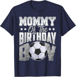 Mommy Soccer birthday Boy Family Baller b-day Party T-Shirt - T-Shirt | Navy