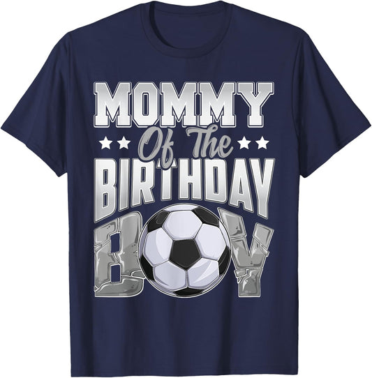 Mommy Soccer birthday Boy Family Baller b-day Party T-Shirt - T-Shirt | Navy