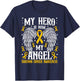 My Hero is now my angel Sarcoma Cancer Awareness T-Shirt - T-Shirt | Navy