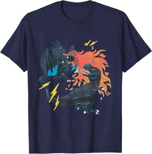 Knight Boy Dinosaurs and Dragons Sci fi T-Shirt - T-Shirt | Navy