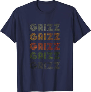Love Heart Grizz Grunge Vintage Style Black Grizz T-Shirt - T-Shirt | Navy