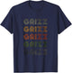 Love Heart Grizz Grunge Vintage Style Black Grizz T-Shirt - T-Shirt | Navy