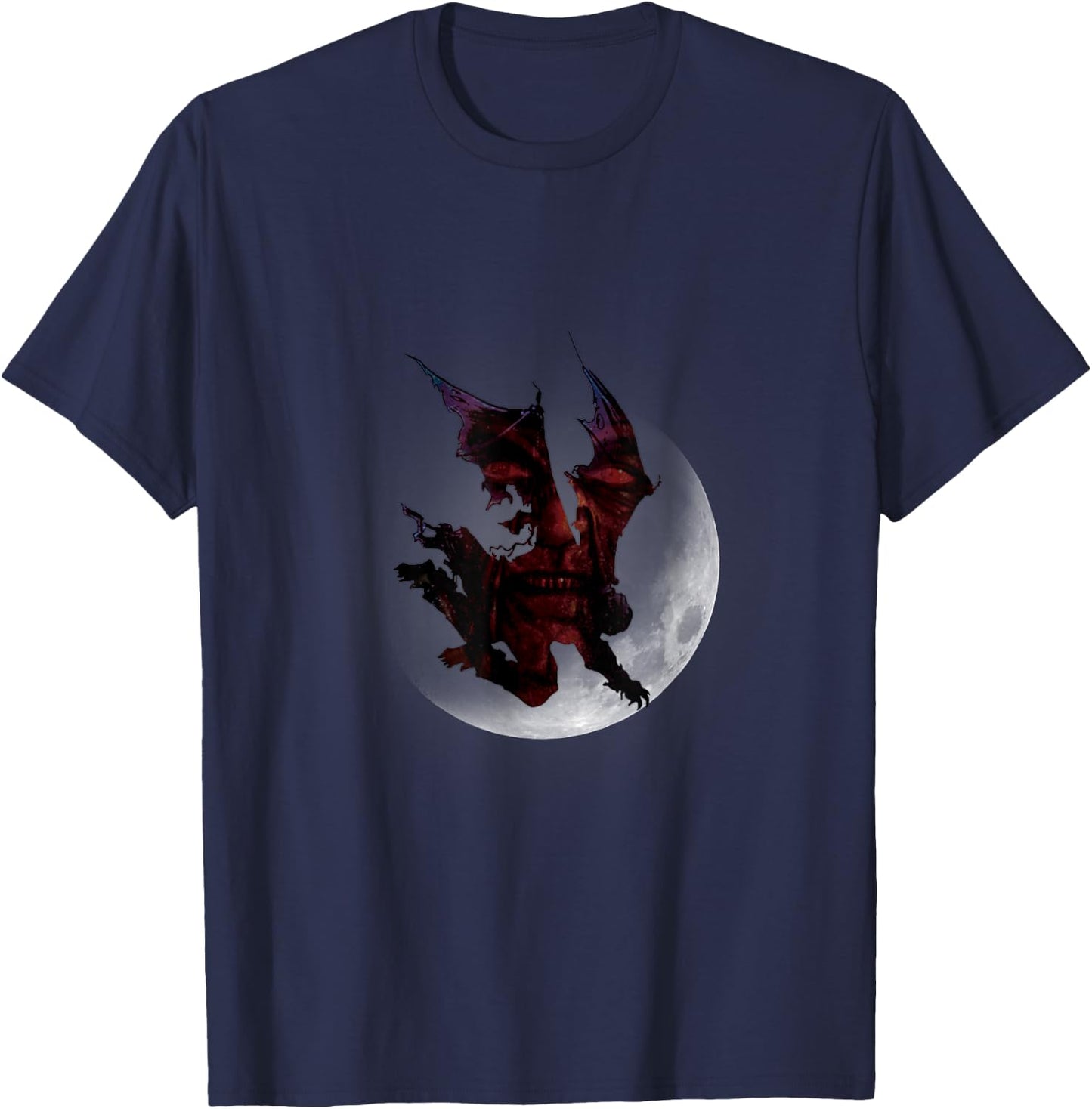 Jeepers Creepers Moon Silhouette T-Shirt - T-Shirt | Navy