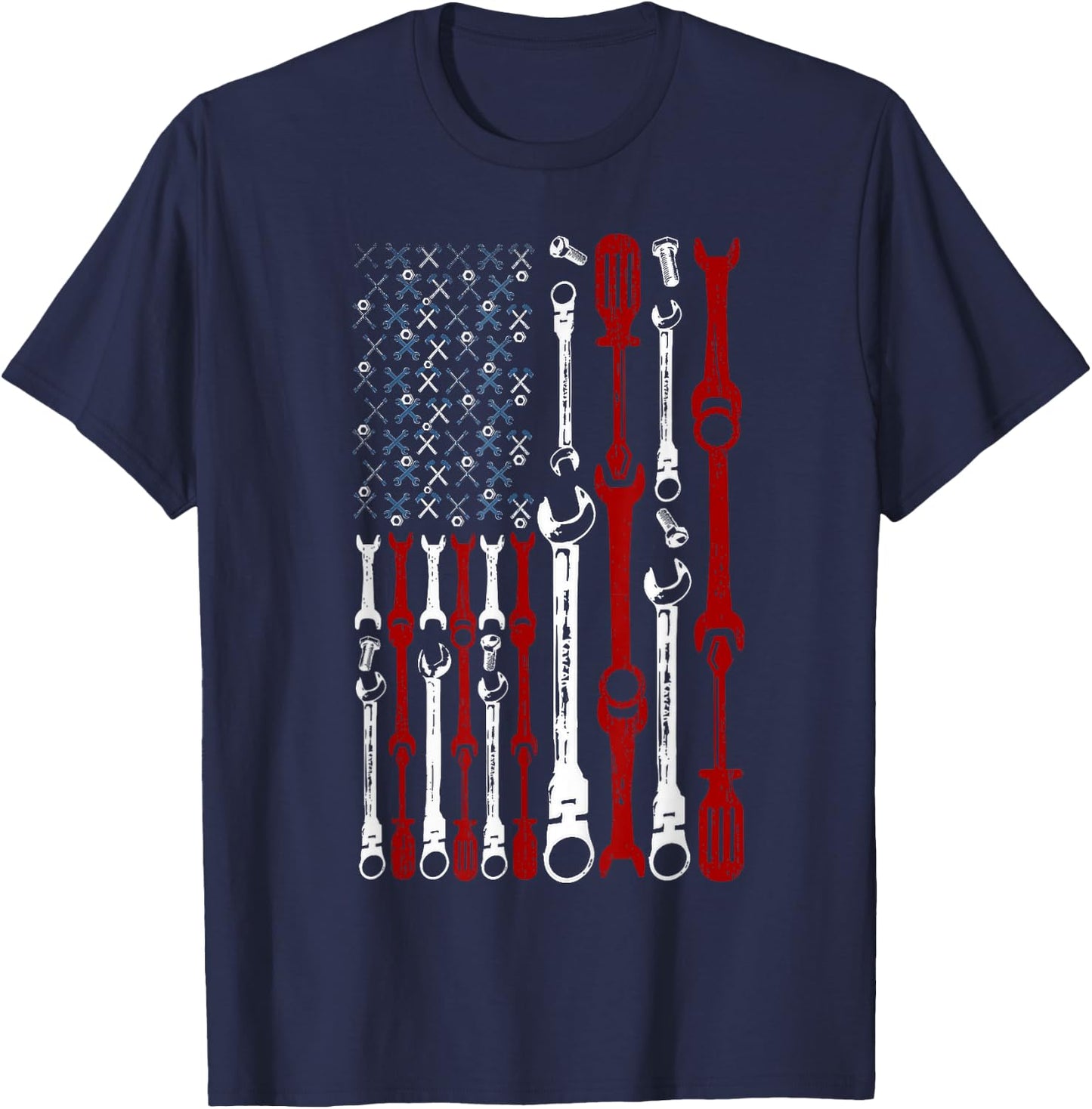 American Flag Mechanic Shirts Patriotic Mechanic USA Flag Kids Men T-Shirt - T-Shirt | Navy
