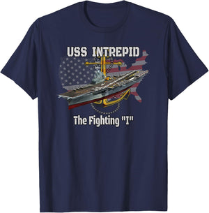 Aircraft Carrier USS Intrepid CV-11 CVA-11 CVS-11 Veterans T-Shirt - T-Shirt | Navy