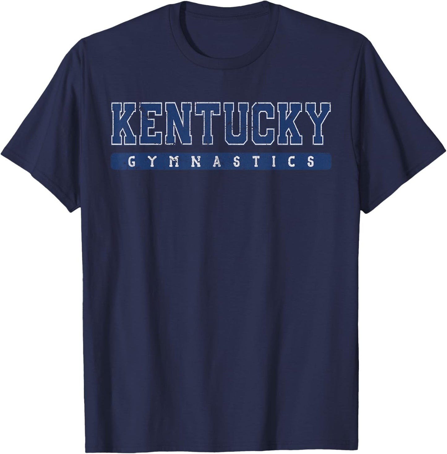 Kentucky Gymnastics Blue Vintage Text T-Shirt - T-Shirt | Navy