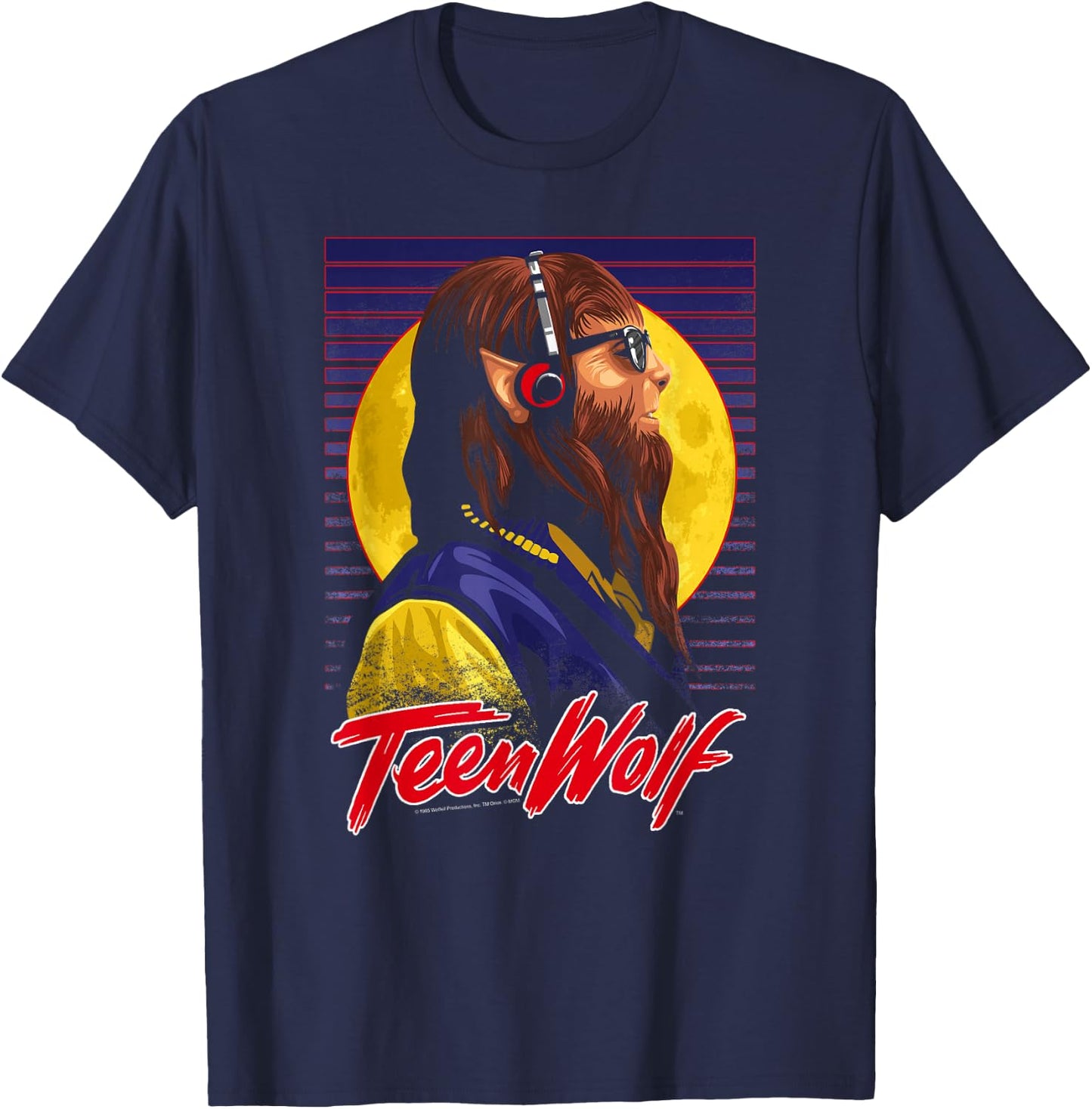 Teen Wolf Headphone Wolf T-Shirt - T-Shirt | Navy