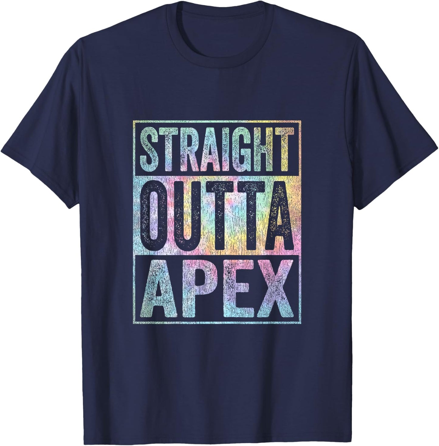 Retro Apex Stuff Clothing Straight Outta Apex Tie Dye T-Shirt - T-Shirt | Navy