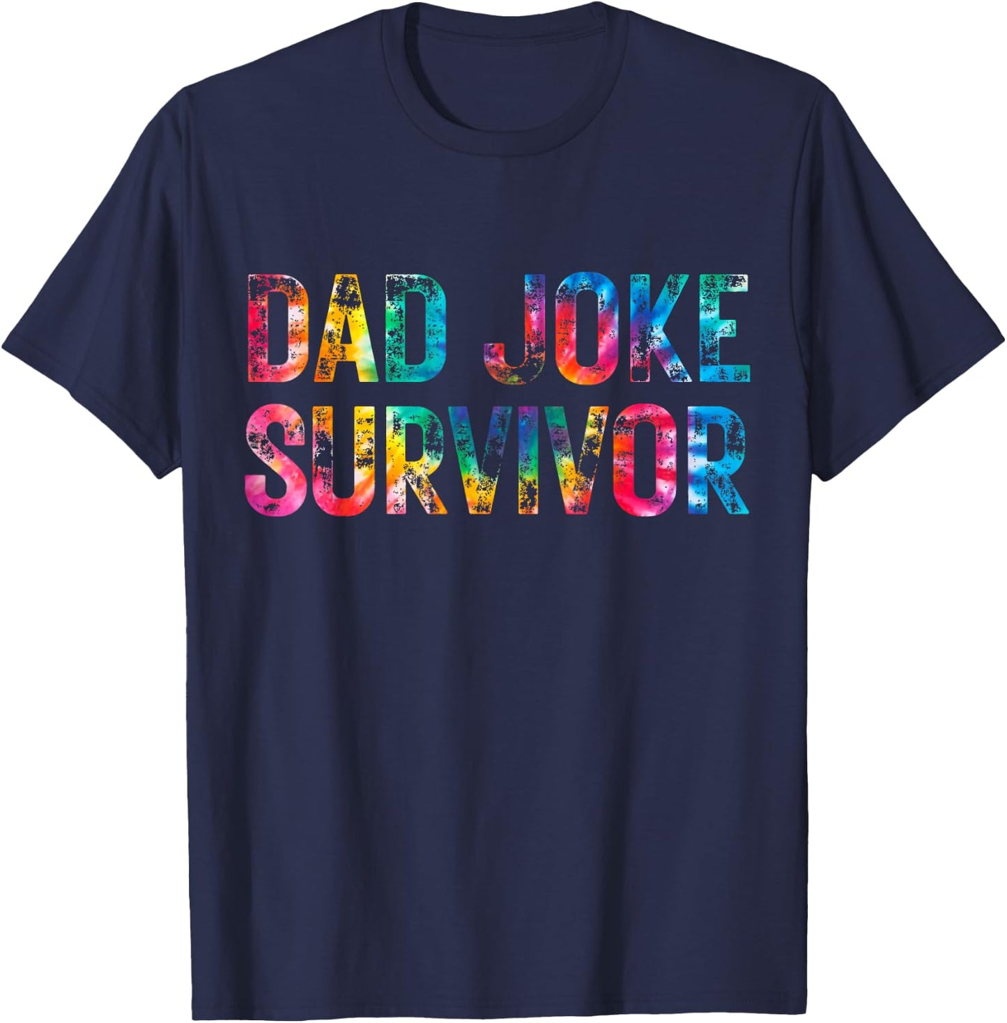 Kids Dad Joke Survivor Tie Dye Matching Father Son Dad Humor T-Shirt - T-Shirt | Navy