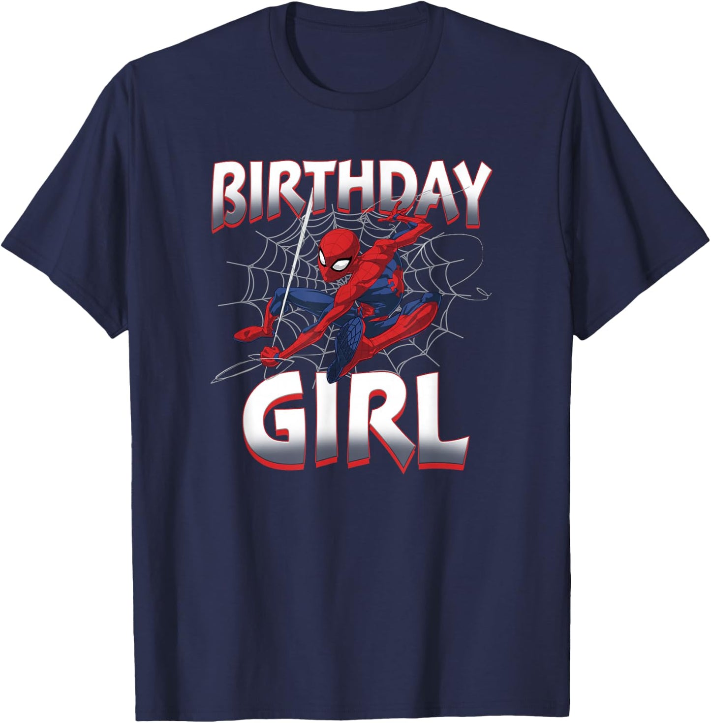 Marvel Spider-Man Birthday Girl Web Slinger T-Shirt - T-Shirt | Navy