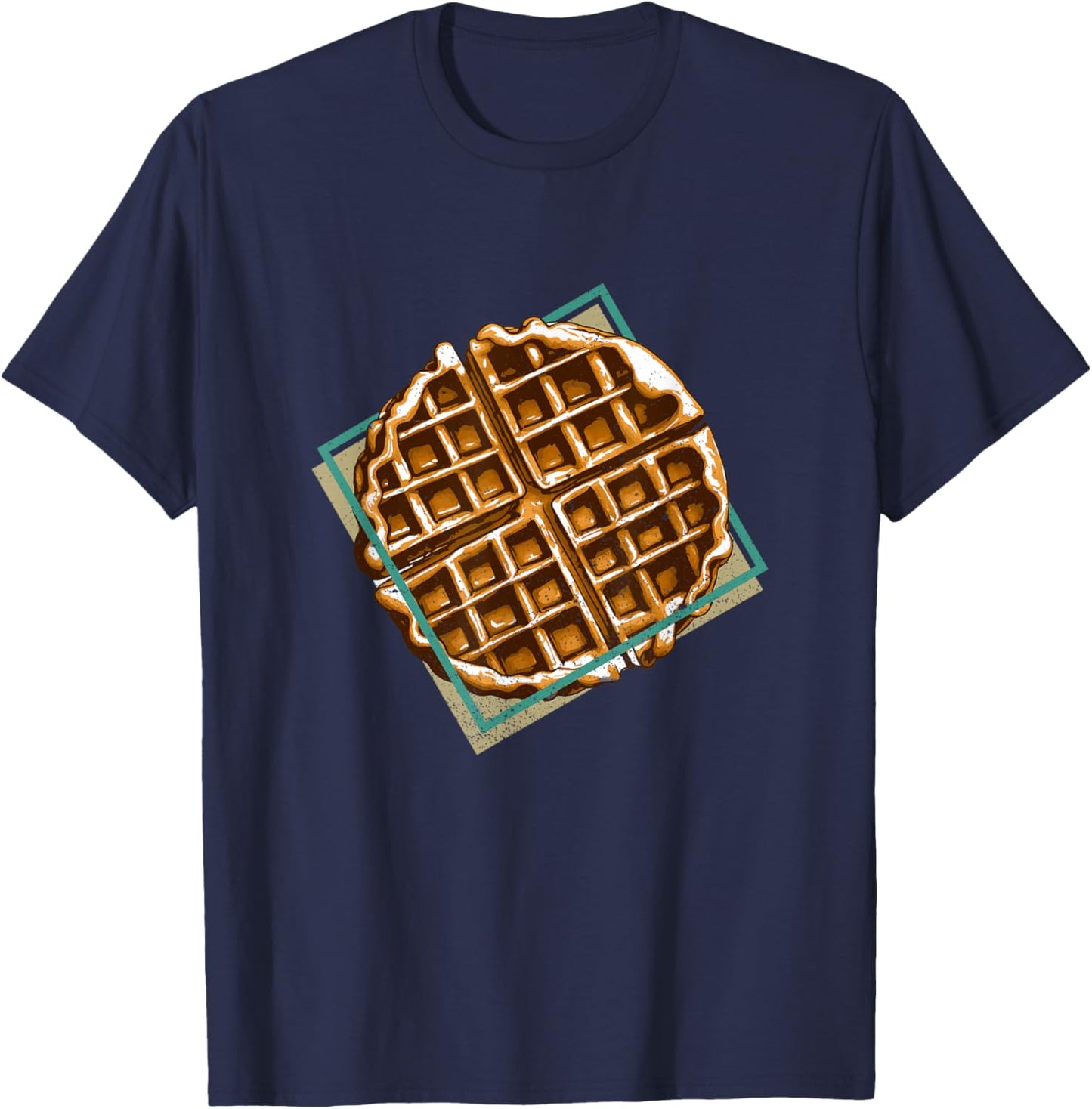 Waffle Puristic Design Delicious Waffle Chef T-Shirt - T-Shirt | Navy