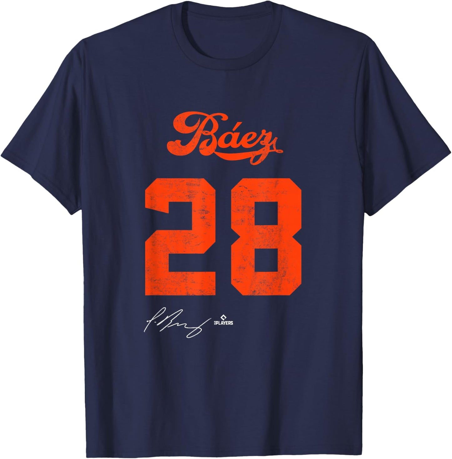 Javier Baez 28 Javier Baez Detroit MLBPA T-Shirt - T-Shirt | Navy