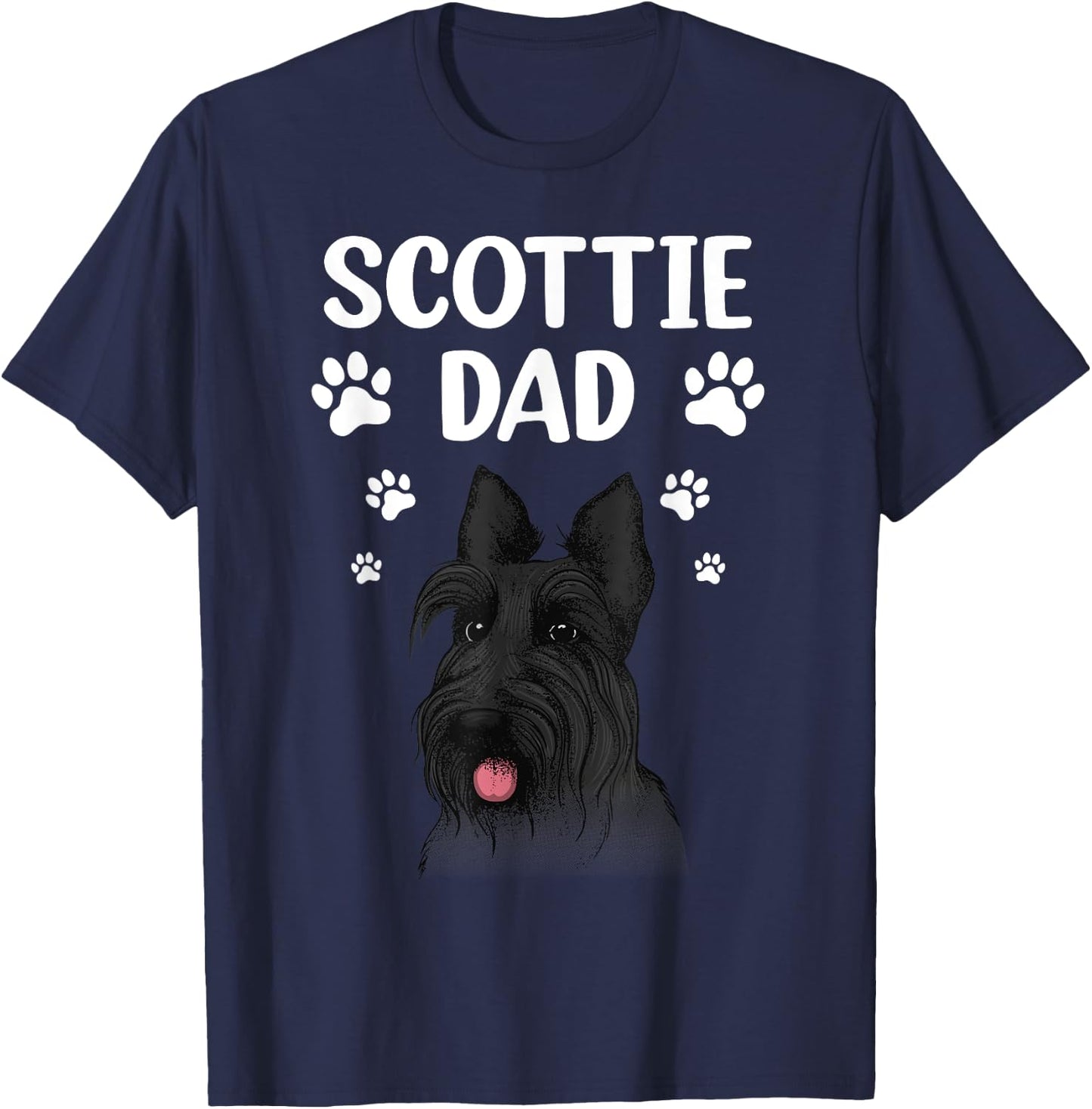 Cool Scottish Terrier Dad Scottie Dog Lover Owner T-Shirt - T-Shirt | Navy