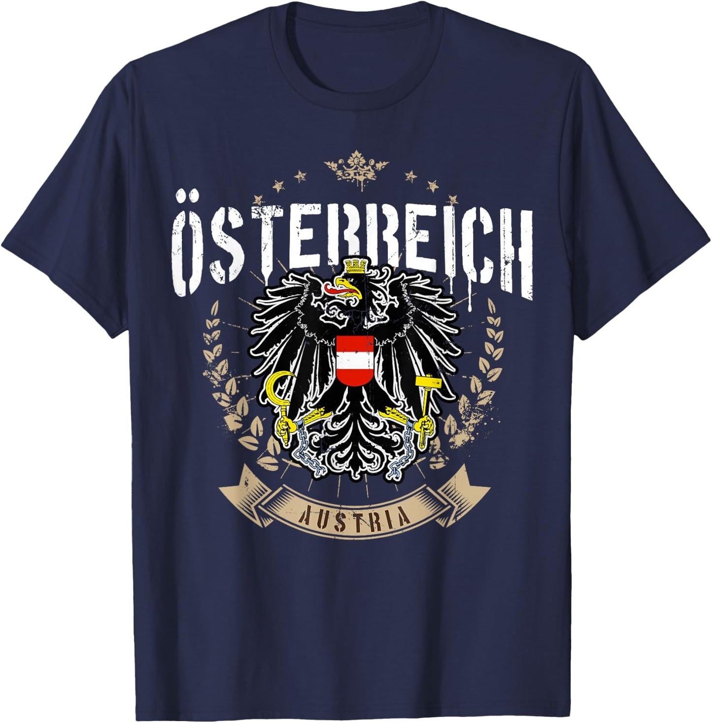 Austria Retro Eagle Coat of Arms Austria Men Women Children T-Shirt - T-Shirt | Navy