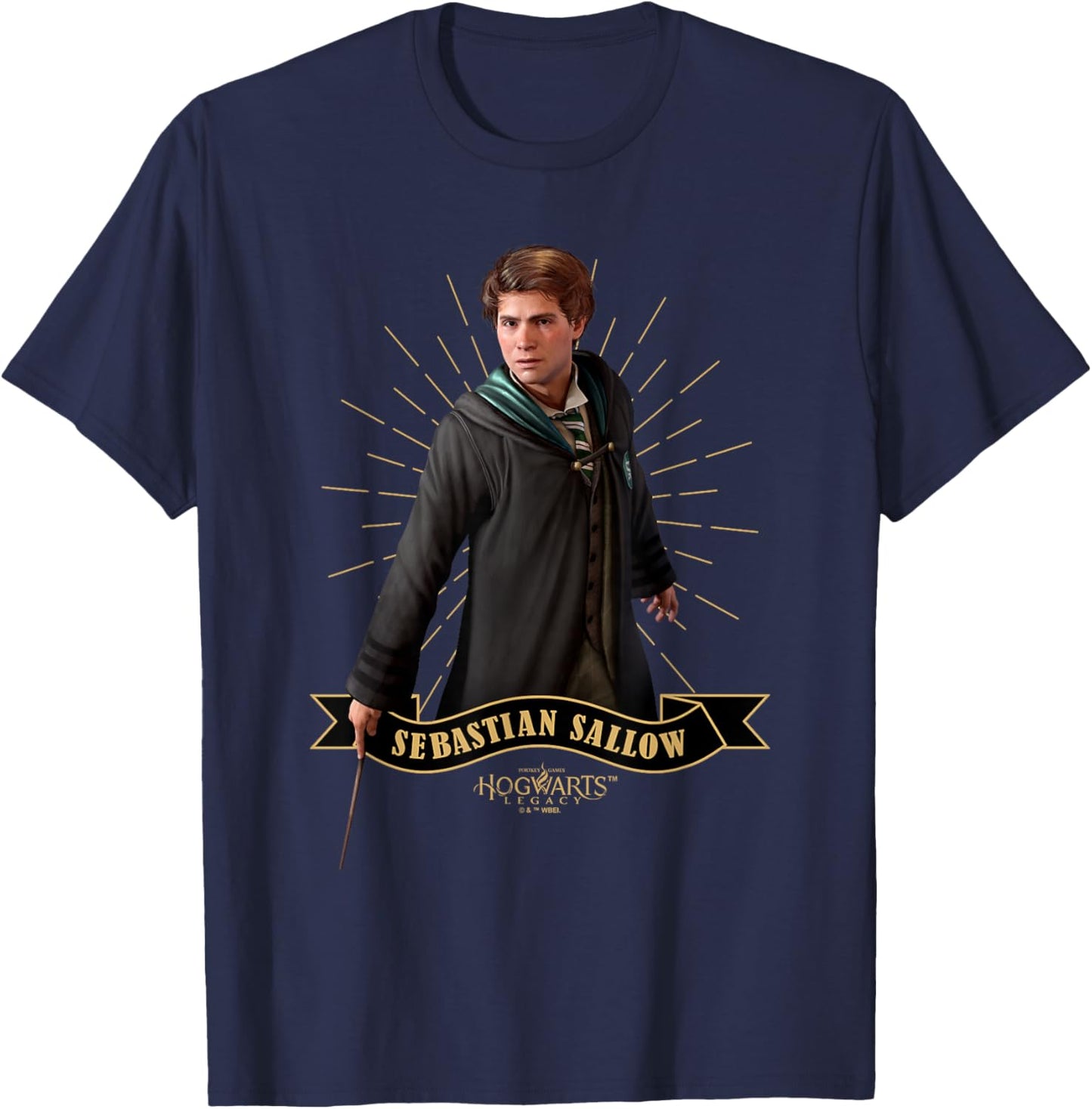 Harry Potter Hogwarts Legacy Sebastian Sallow Slytherin T-Shirt - T-Shirt | Navy