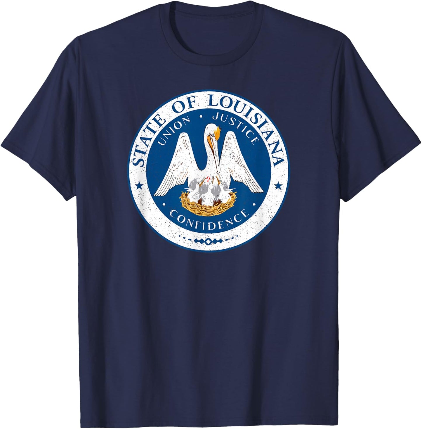 Louisiana State Seal Flag T-Shirt - T-Shirt | Navy