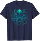Beautiful Artistic Octopus Squid Sea Creature Graphic T-Shirt - T-Shirt | Navy