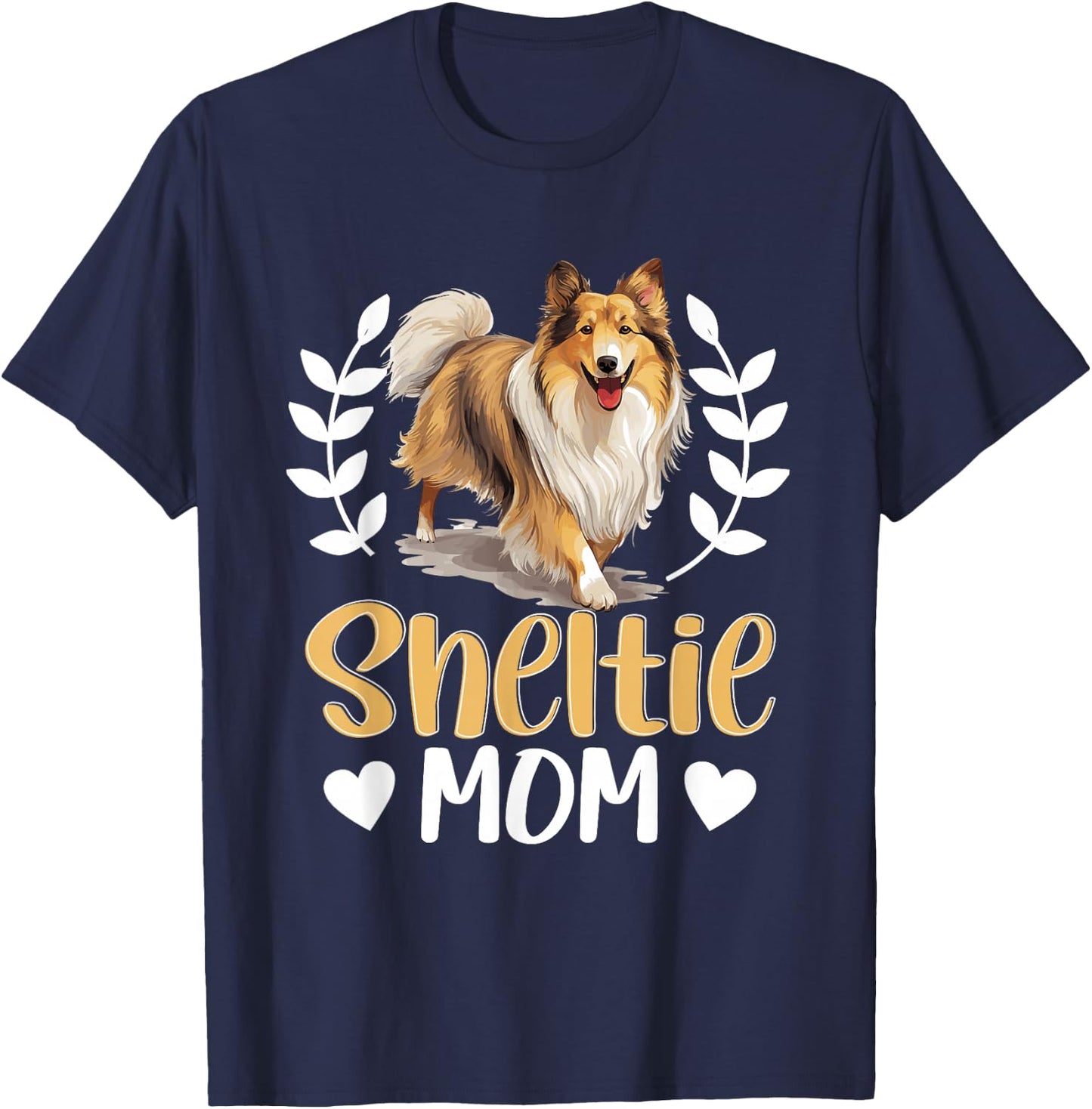 Shetland Sheepdog Dog Sheltie - Sheltie Mom T-Shirt - T-Shirt | Navy