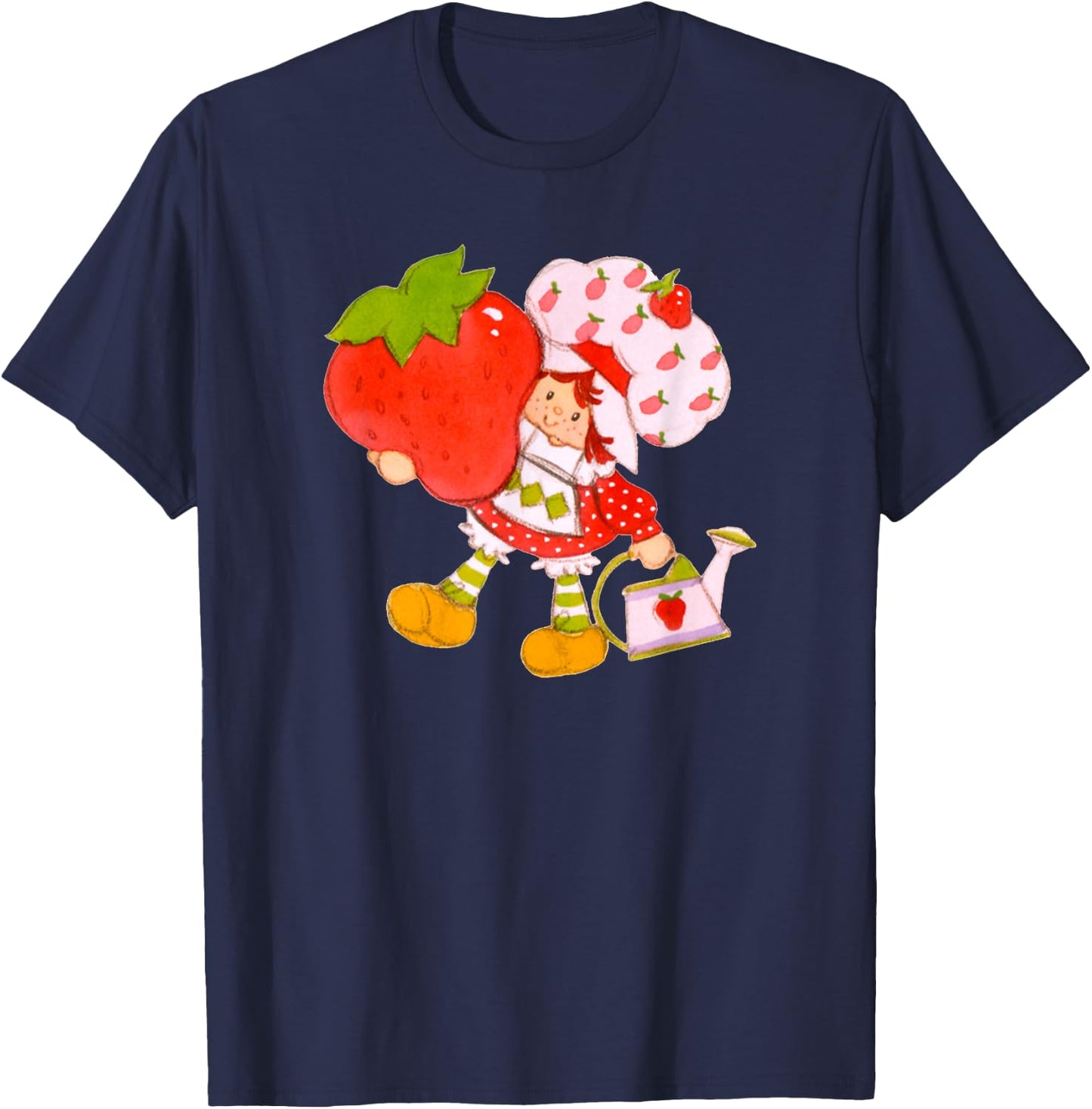 Strawberry Shortcake Classic Vintage Big Strawberry Logo T-Shirt - T-Shirt | Navy