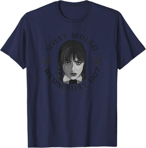 Wednesday What Would Wednesday Do? Small T-Shirt - T-Shirt | Navy
