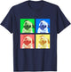 Cute Pug Dog Lovers Shirt Colorful Stylish Retro Boys Girls T-Shirt - T-Shirt | Navy