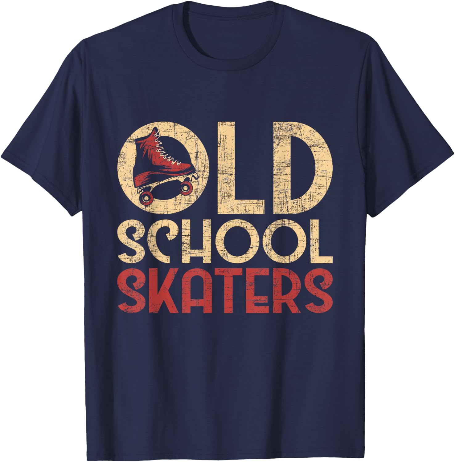 Old School Skaters - Roller Skating Roller Derby Skates T-Shirt - T-Shirt | Navy