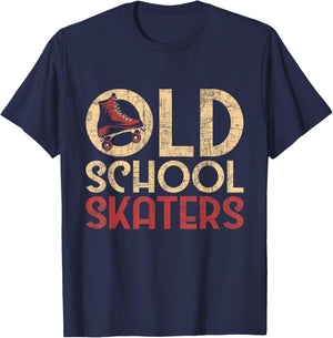 Old School Skaters - Roller Skating Roller Derby Skates T-Shirt - T-Shirt | Navy