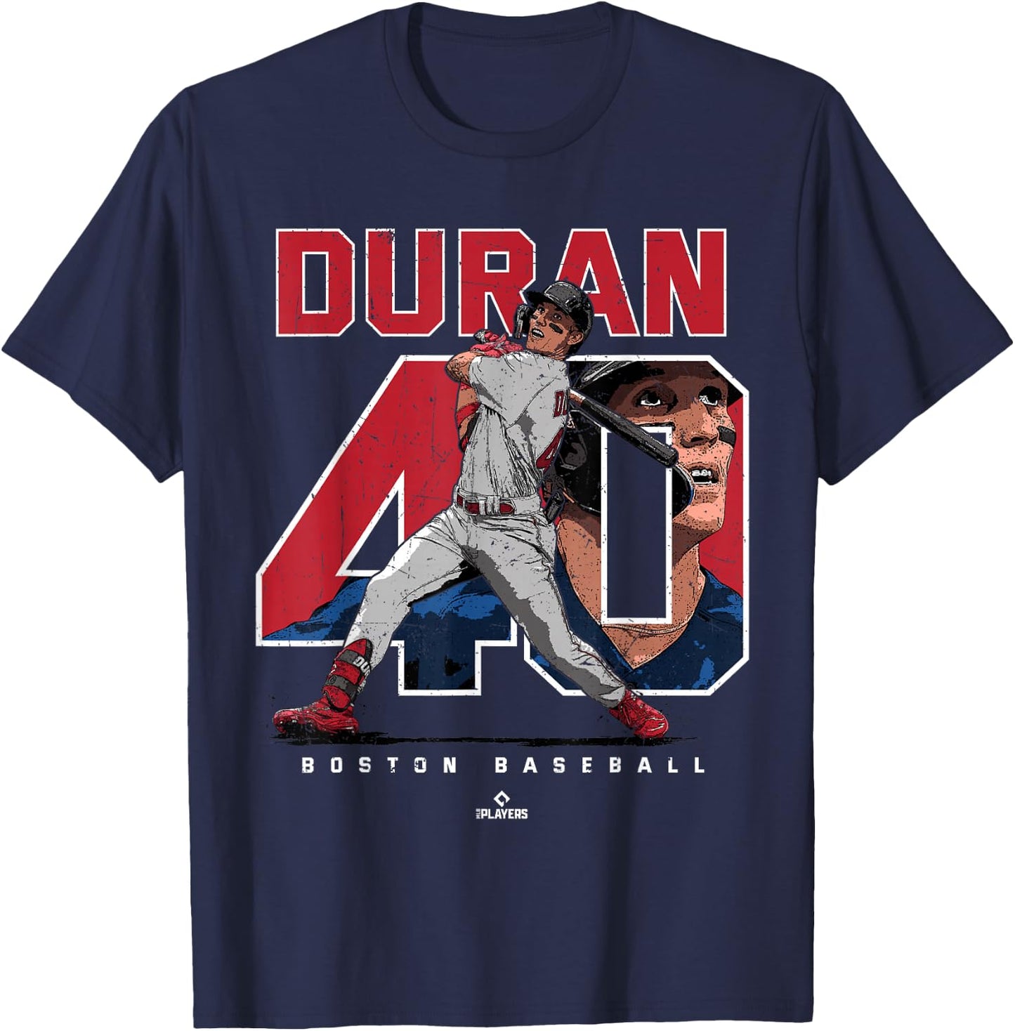 Number and Portrait Jarren Duran Boston MLBPA T-Shirt - T-Shirt | Navy