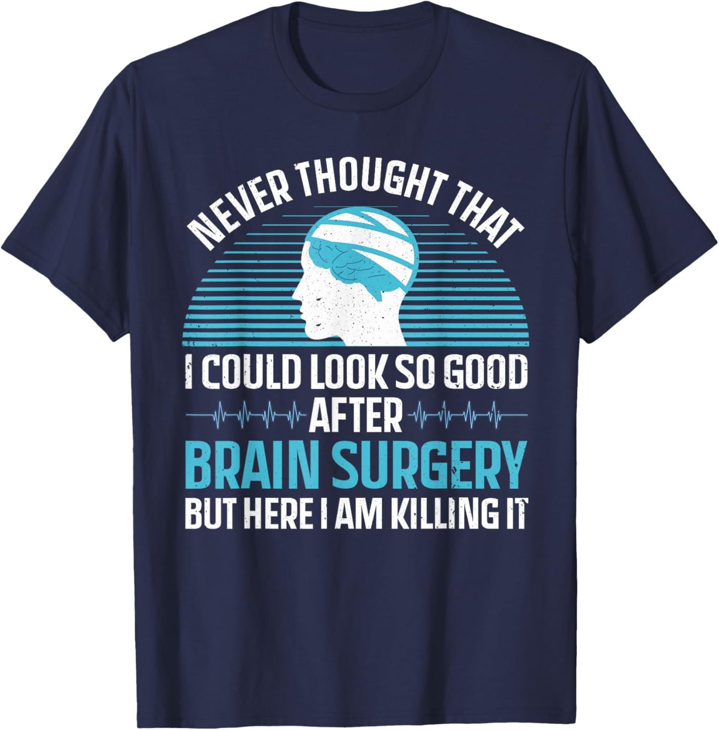 Cute Brain Surgery Women Brain Tumor Cancer Survivor T-Shirt - T-Shirt | Navy