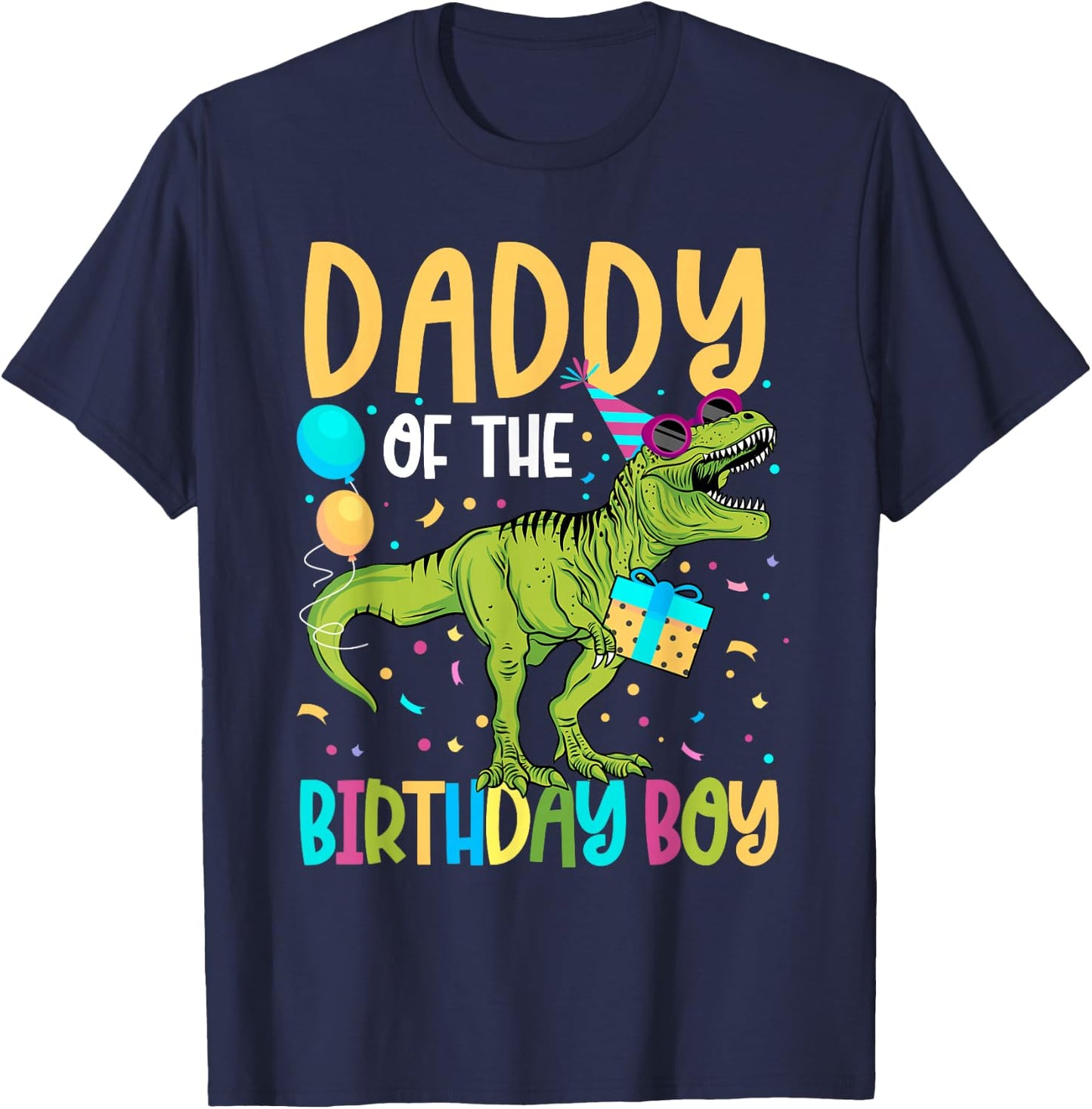 Daddy of The Birthday Boy Family Matching Dinosaur Squad T-Shirt - T-Shirt | Navy