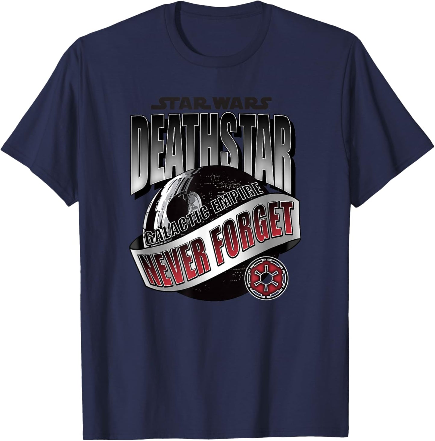 Star Wars Death Star Galactic Empire Never Forget T-Shirt - T-Shirt | Navy