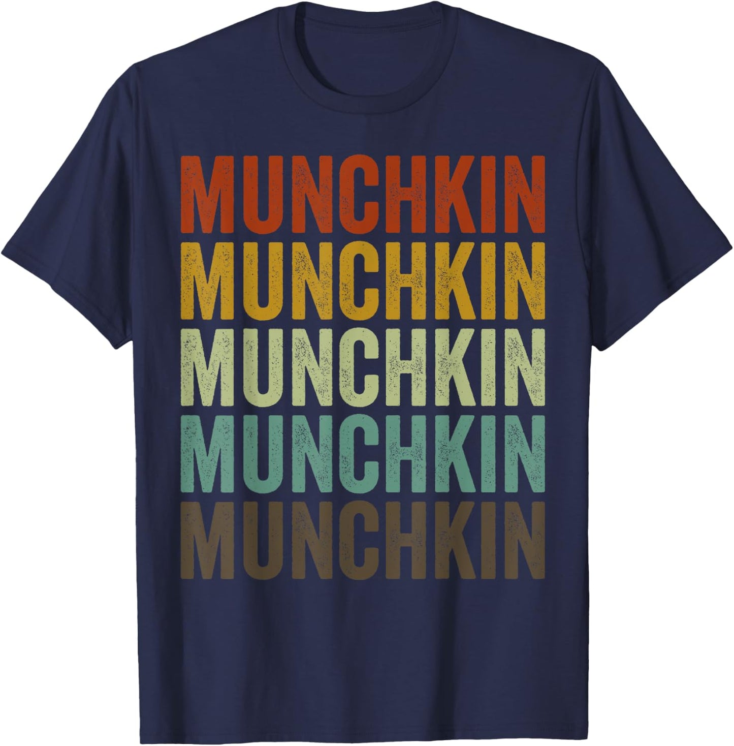 Munchkin Cat Retro T-Shirt - T-Shirt | Navy