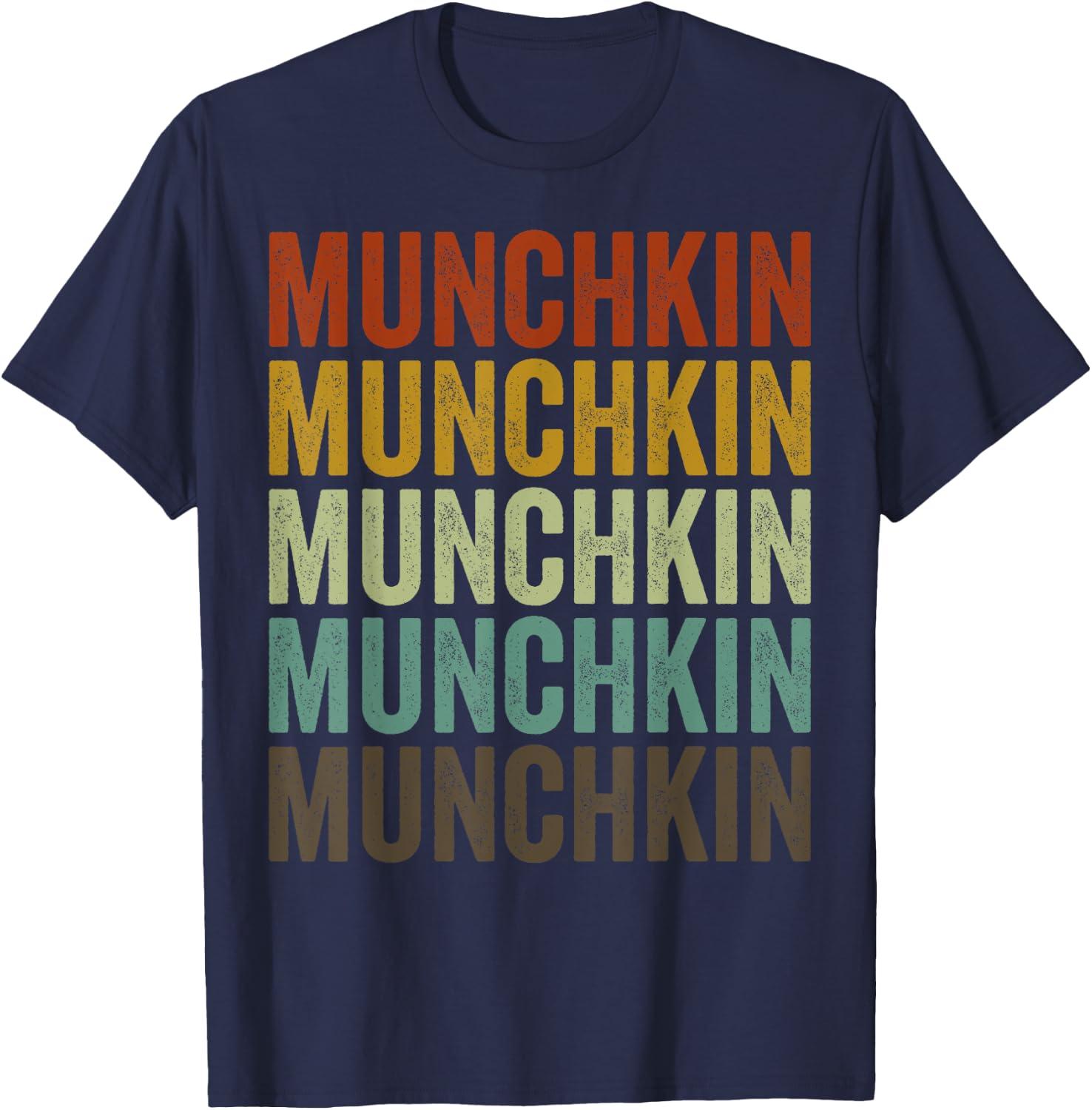 Munchkin Cat Retro T-Shirt - T-Shirt | Navy