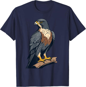 Ventage Peregrine Falcon Graphic: Cute Peregrine Falcon T-Shirt - T-Shirt | Navy