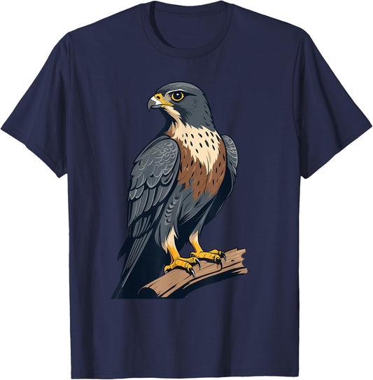 Ventage Peregrine Falcon Graphic: Cute Peregrine Falcon T-Shirt - T-Shirt | Navy