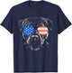 Pitbull American Flag 4th Of July Pitbull Dad Mom Dog Lover T-Shirt - T-Shirt | Navy