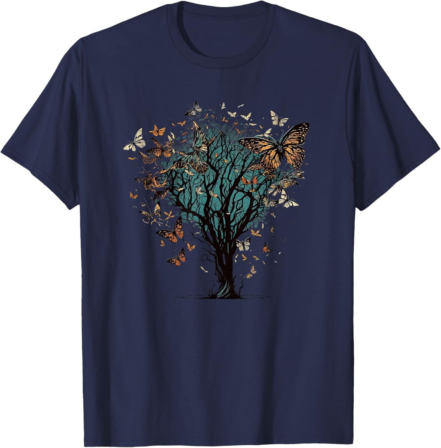 Butterfly Tree funny butterfly T-Shirt - T-Shirt | Navy