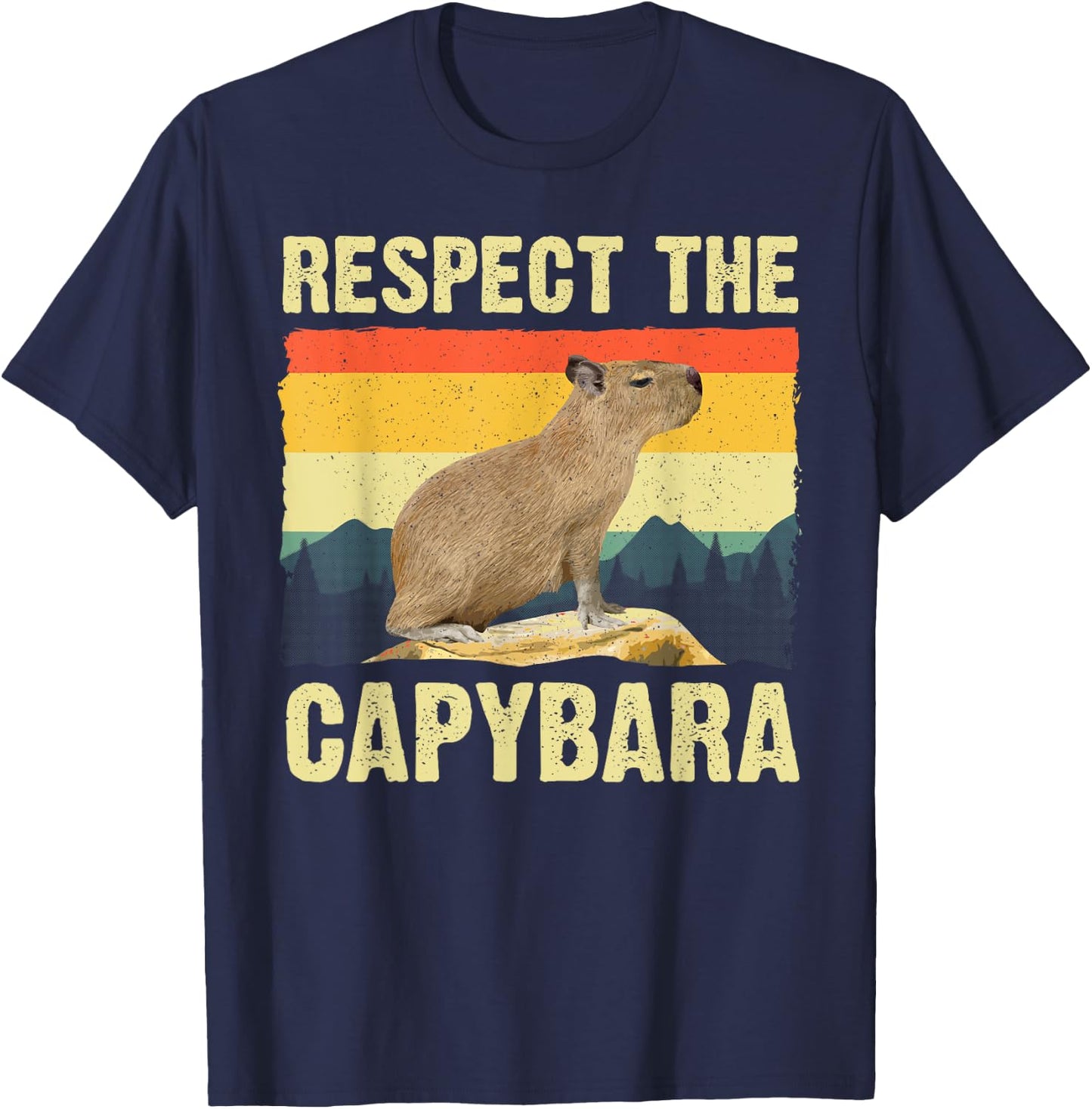 Capybara Art Women Kids Rodent Animal Lover Capybara T-Shirt - T-Shirt | Navy