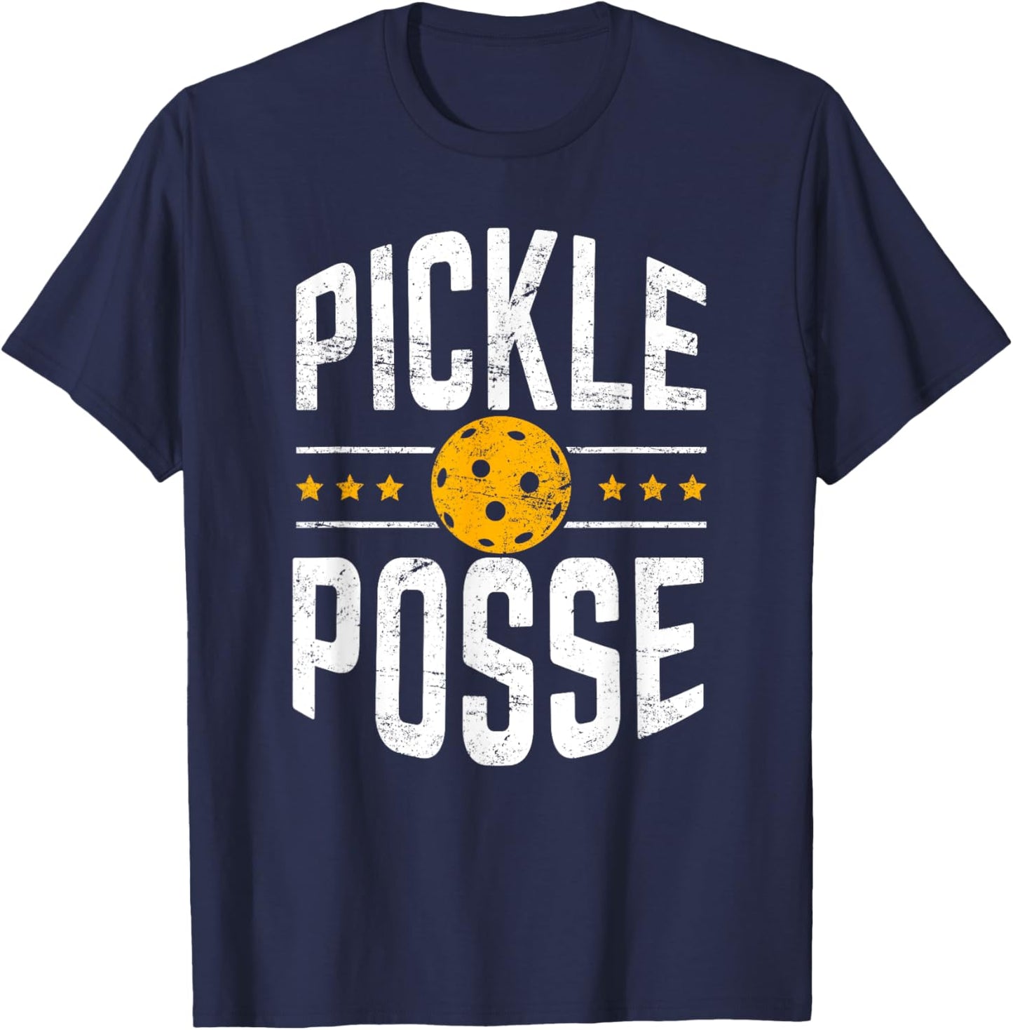 Pickle Posse Funny Pickleball Player Coach Team T-Shirt - T-Shirt | Navy