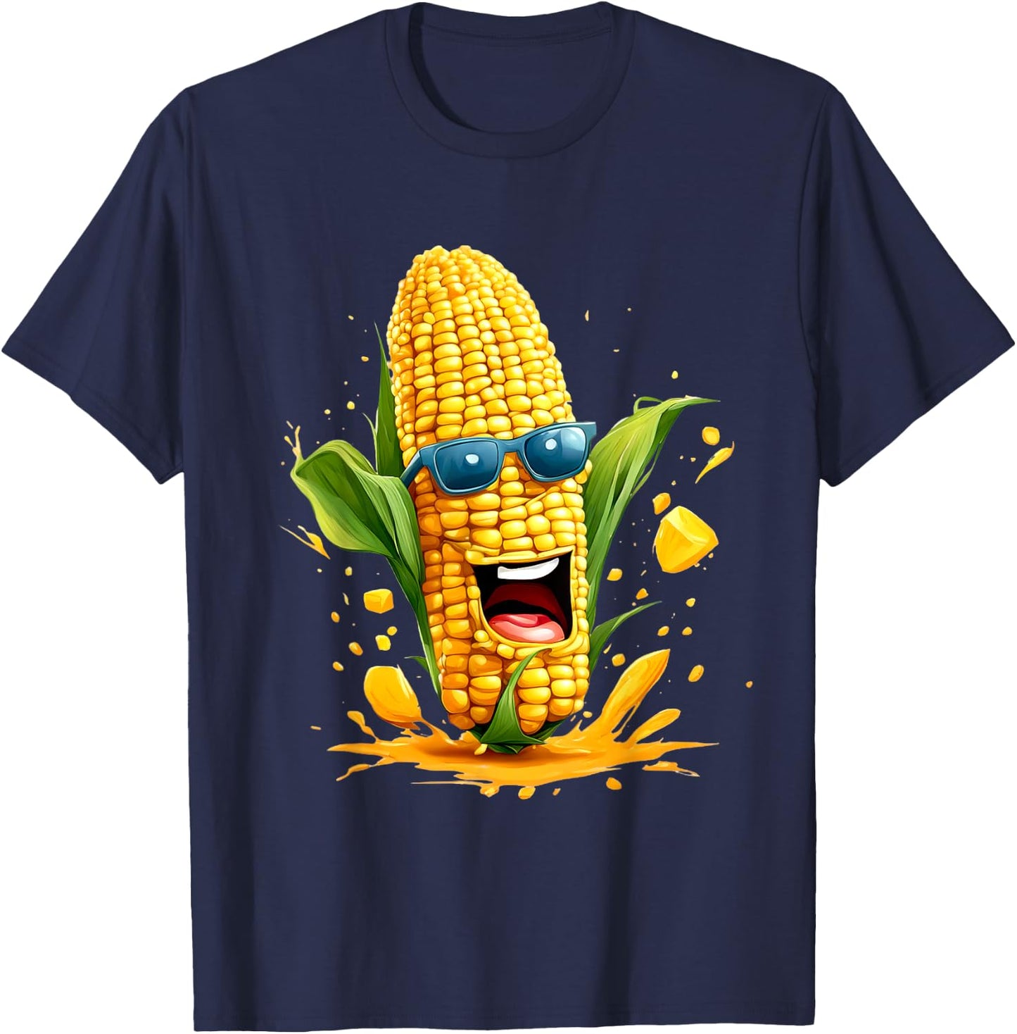 Funny Corn Design For Sweet Corn Men Women Kids T-Shirt - T-Shirt | Navy