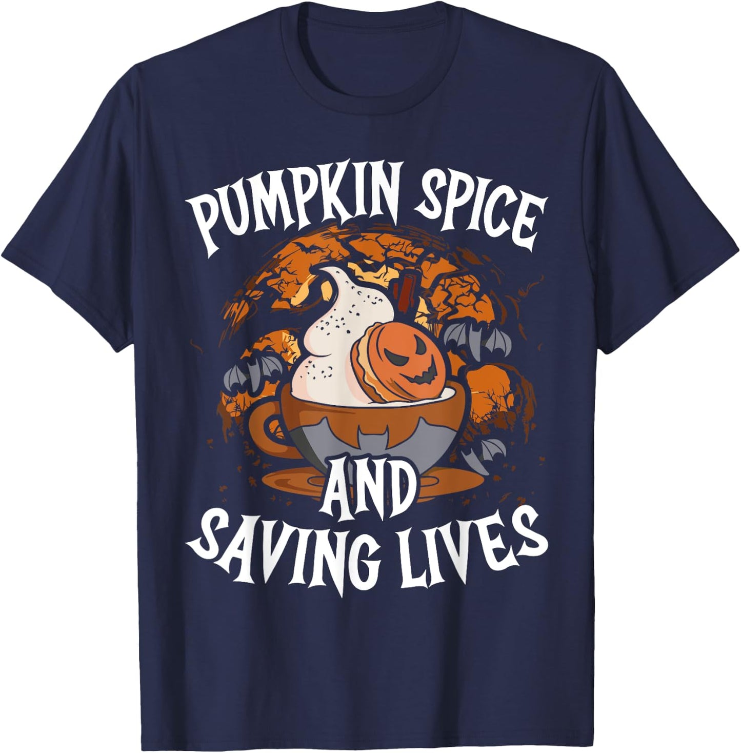 Medical Halloween Trick Or Treat Healthcare Doctor Nurse T-Shirt - T-Shirt | Navy