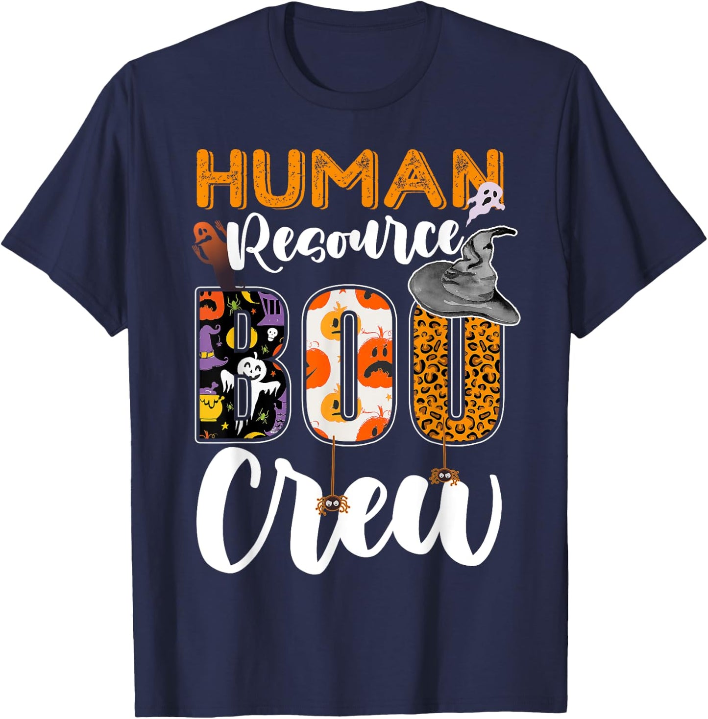 Human Resource Boo Crew Halloween Matching HR Manager T-Shirt - T-Shirt | Navy