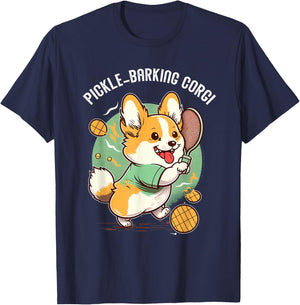 Funny Corgi Dog Pickleball Pun for Pickle ball Player T-Shirt - T-Shirt | Navy