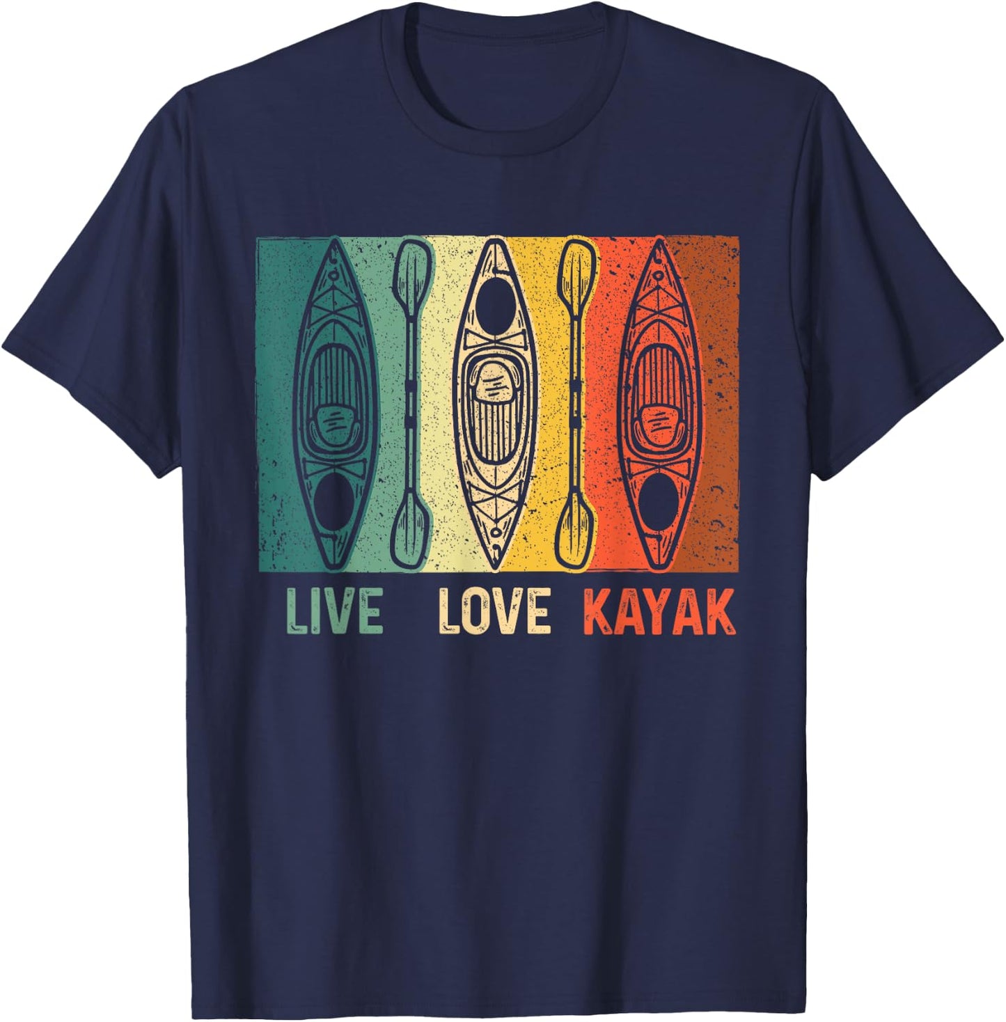 Funny Live Love Kayak Art Women Kayaker Kayak Lover T-Shirt - T-Shirt | Navy