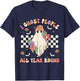 I Ghost People All Year Round Retro Halloween Ghost Floral T-Shirt - T-Shirt | Navy