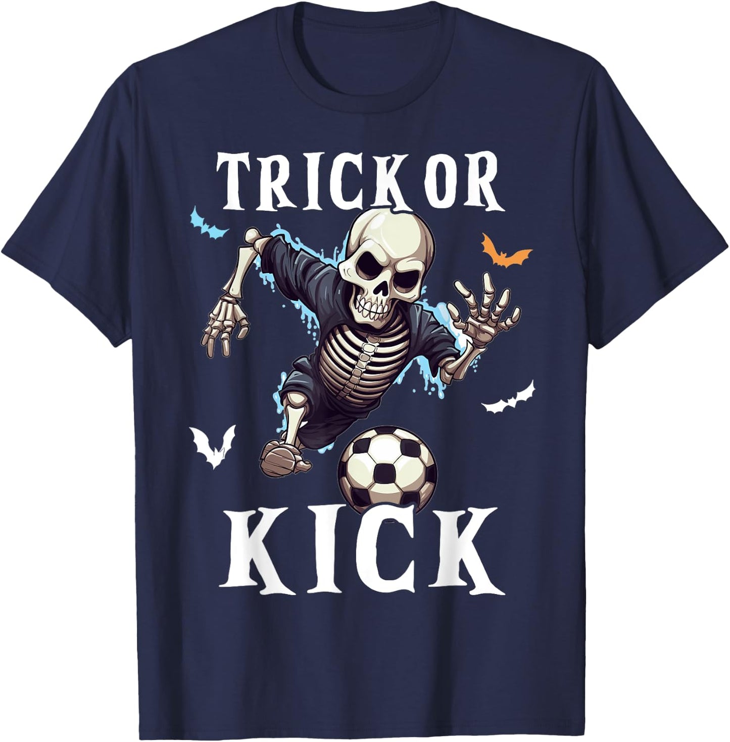 Soccer Skeleton Halloween Soccer Player Halloween Men Boys T-Shirt - T-Shirt | Navy
