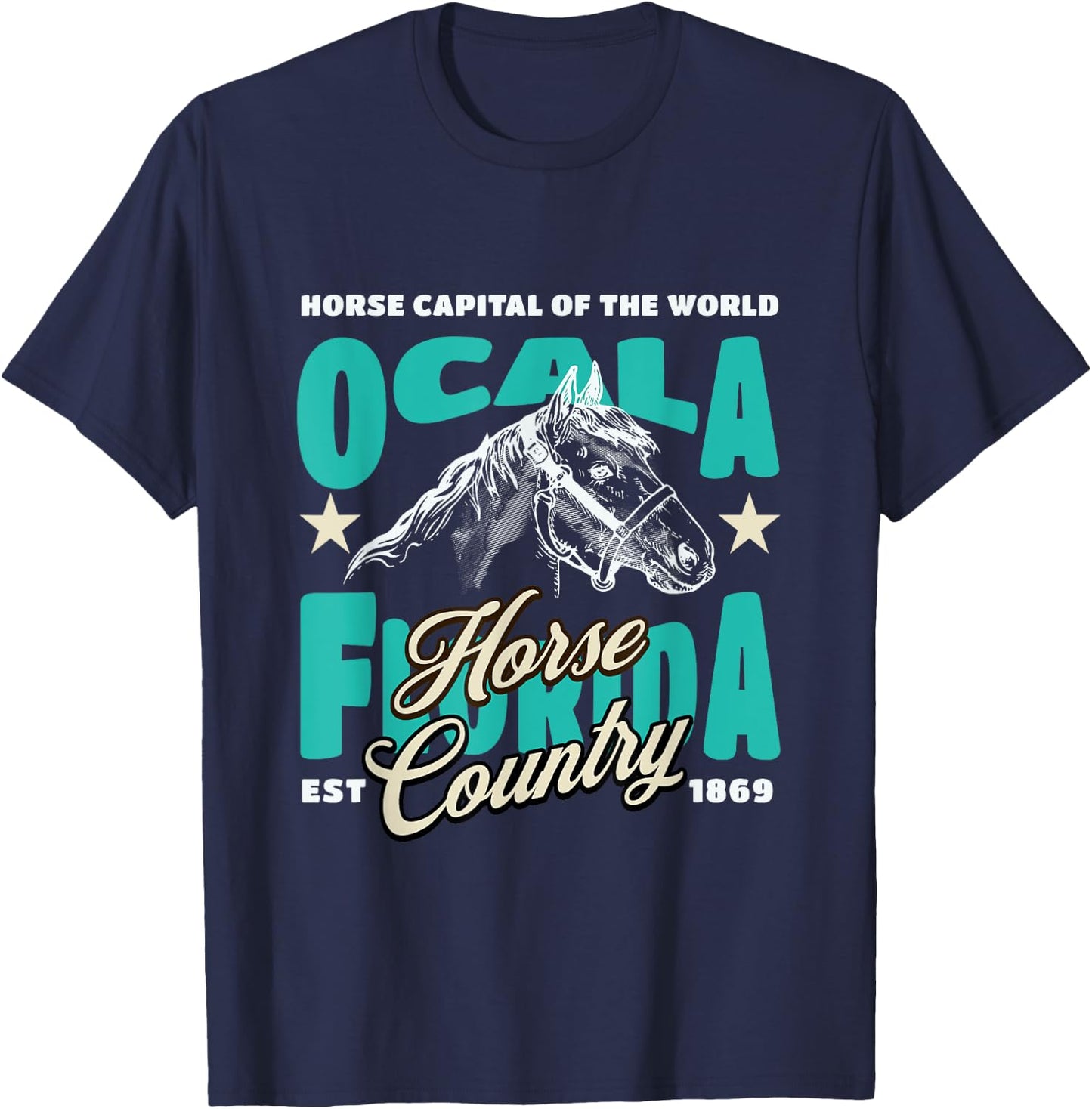 Ocala Florida Horse T-Shirt - T-Shirt | Navy