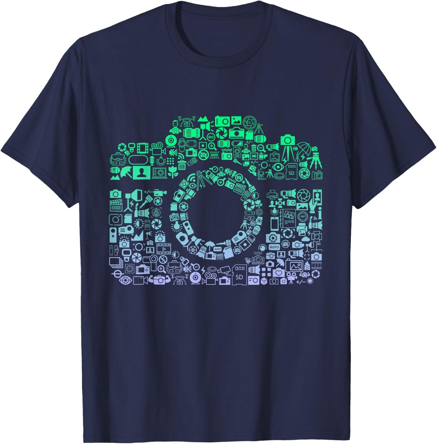 Camera Iconography for Photographer Boys Photography T-Shirt - T-Shirt | Navy