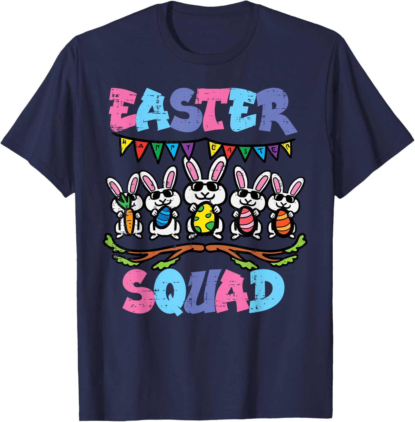 Easter Squad Bunnies Family Matching Men Women Kids Youth T-Shirt - T-Shirt | Navy