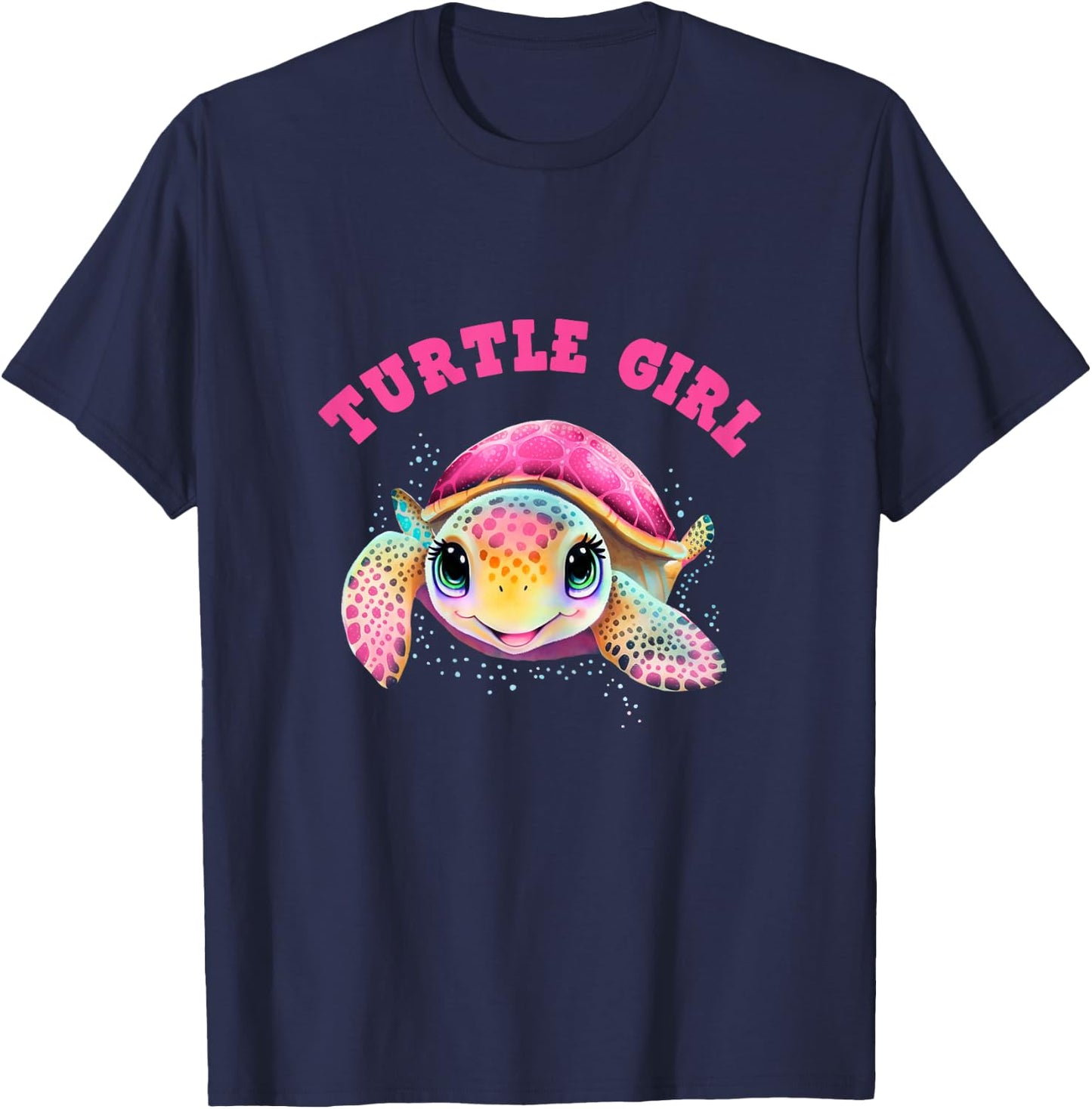 Turtle Girl, Earth Day Outfit for Girls, Girl's Turtle T-Shirt - T-Shirt | Navy